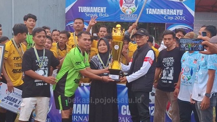 Final Turnamen Sepakbola Porseni Tamanrahayu Berlangsung Sukses, Kades Ucapkan Terima Kasih