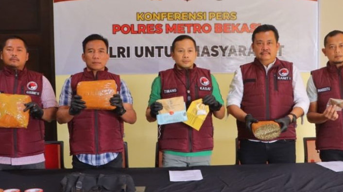 Selama Bulan Maret, Polres Metro Bekasi Tangkap 7 Pengedar Narkoba