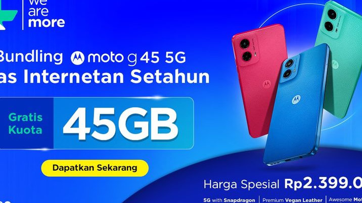 XL Axiata dan Motorola Indonesia Hadirkan Bundling Eksklusif Moto G45 5G dengan Bonus Kuota 45GB Setahun