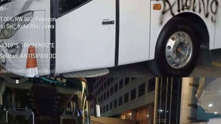 Bus Persib Bandung Jadi Sasaran Vandalisme