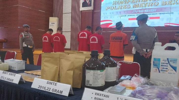 Peredaran Berbagai Jenis Narkoba di Bekasi Terbongkar, Lima Orang Ditangkap