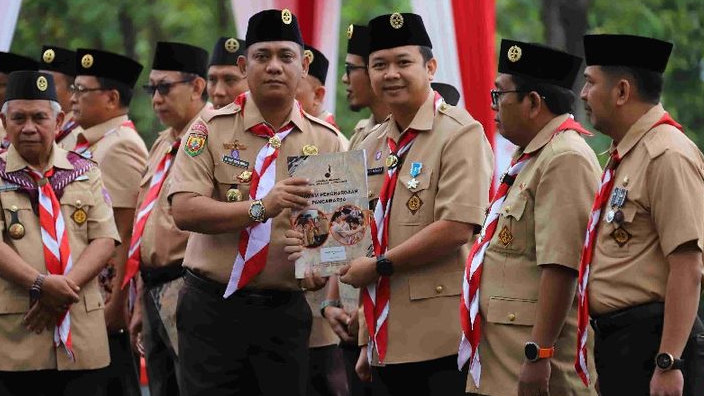 Wakil Bupati Pimpin Apel Hari Pramuka ke-64 Tingkat Kabupaten Bekasi