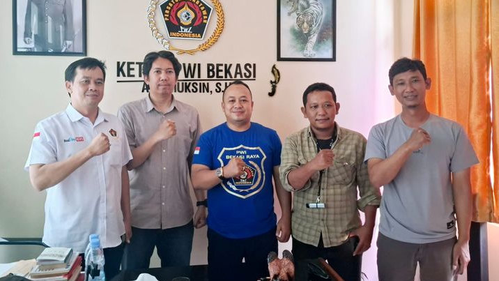 Pokja Wartawan Setu Audiensi dengan Ketua PWI Bekasi Raya, Bahas Sinergitas