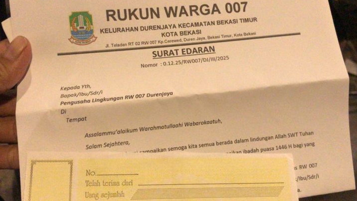 Pelaku UMKM di Duren Jaya Keberatan dengan Proposal THR dari Pengurus RW 7, Lurah Tidak Tahu-Menahu